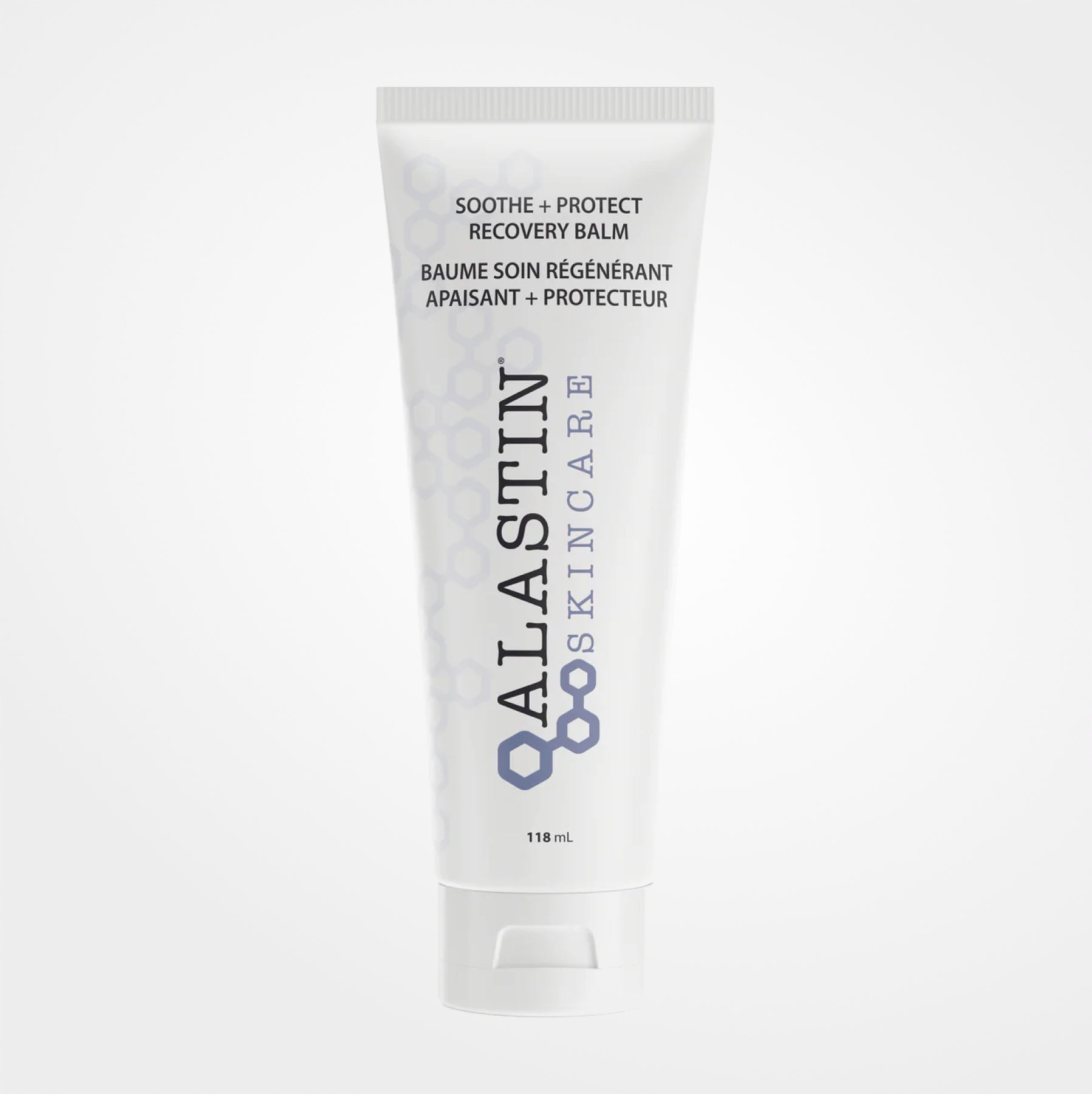 Alastin Soothe + Protect Recovery Balm in a jar, used for post-procedure skin care, with a clean, minimalist packaging design.