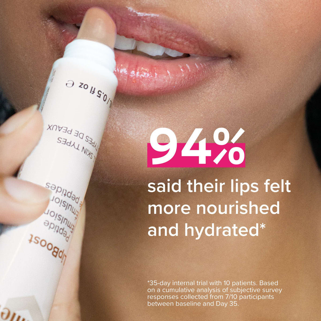 Alumier LipBoost by wedoskin showing a tube of hydrating lip treatment with a sleek design and clear branding.