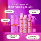 Amika Big Hit Volumizing Conditioner in a sleek bottle, designed to add body and fullness to hair.