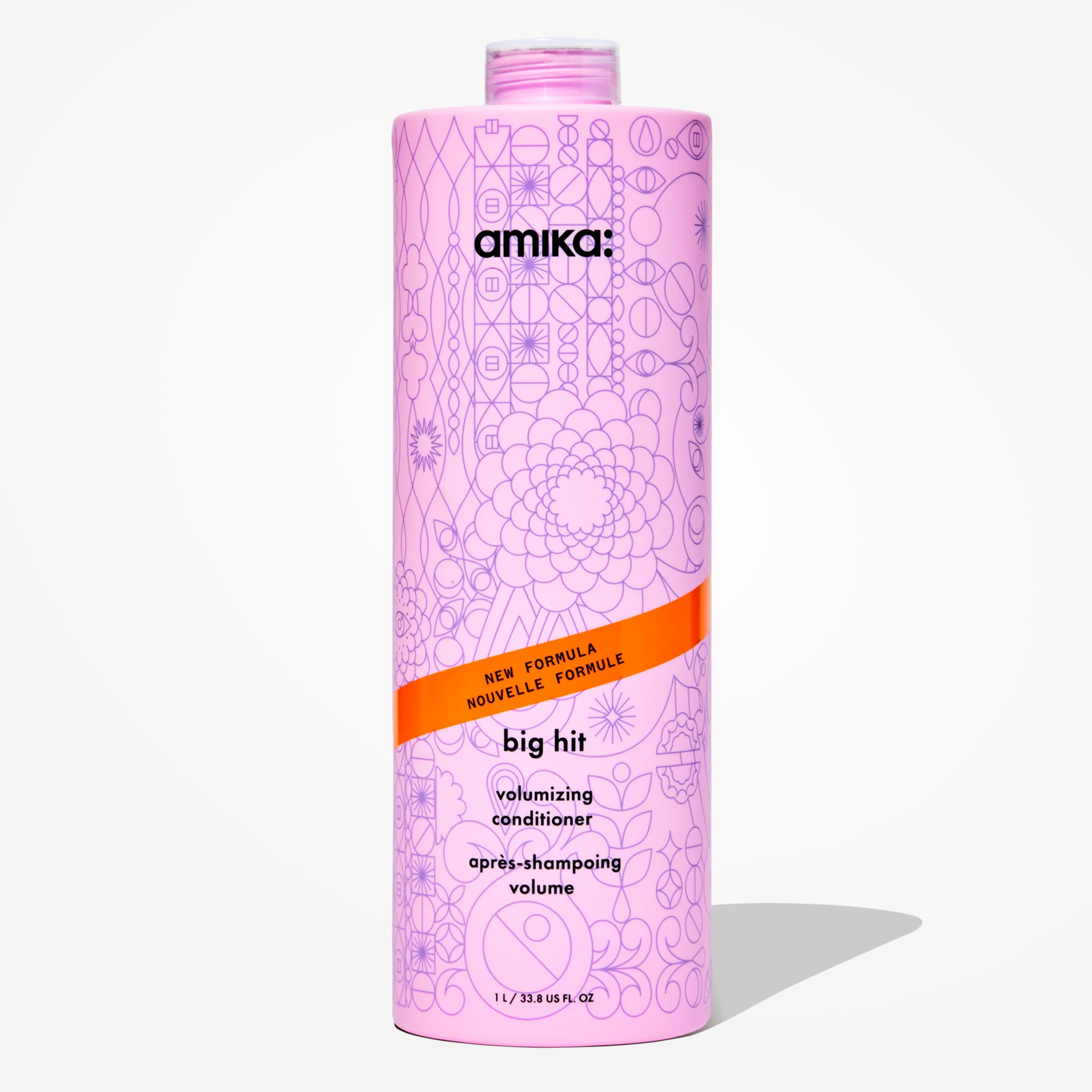 Amika Big Hit volumizing conditioner in a 1000ml bottle, designed to add volume and fullness to hair.