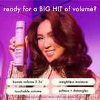 Amika Big Hit volumizing conditioner in a sleek bottle, designed to add volume and boost hair fullness.