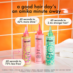 Amika Smooth Over frizz-fighting treatment hair mask in a jar, designed to tame frizz and smooth hair for a polished look.