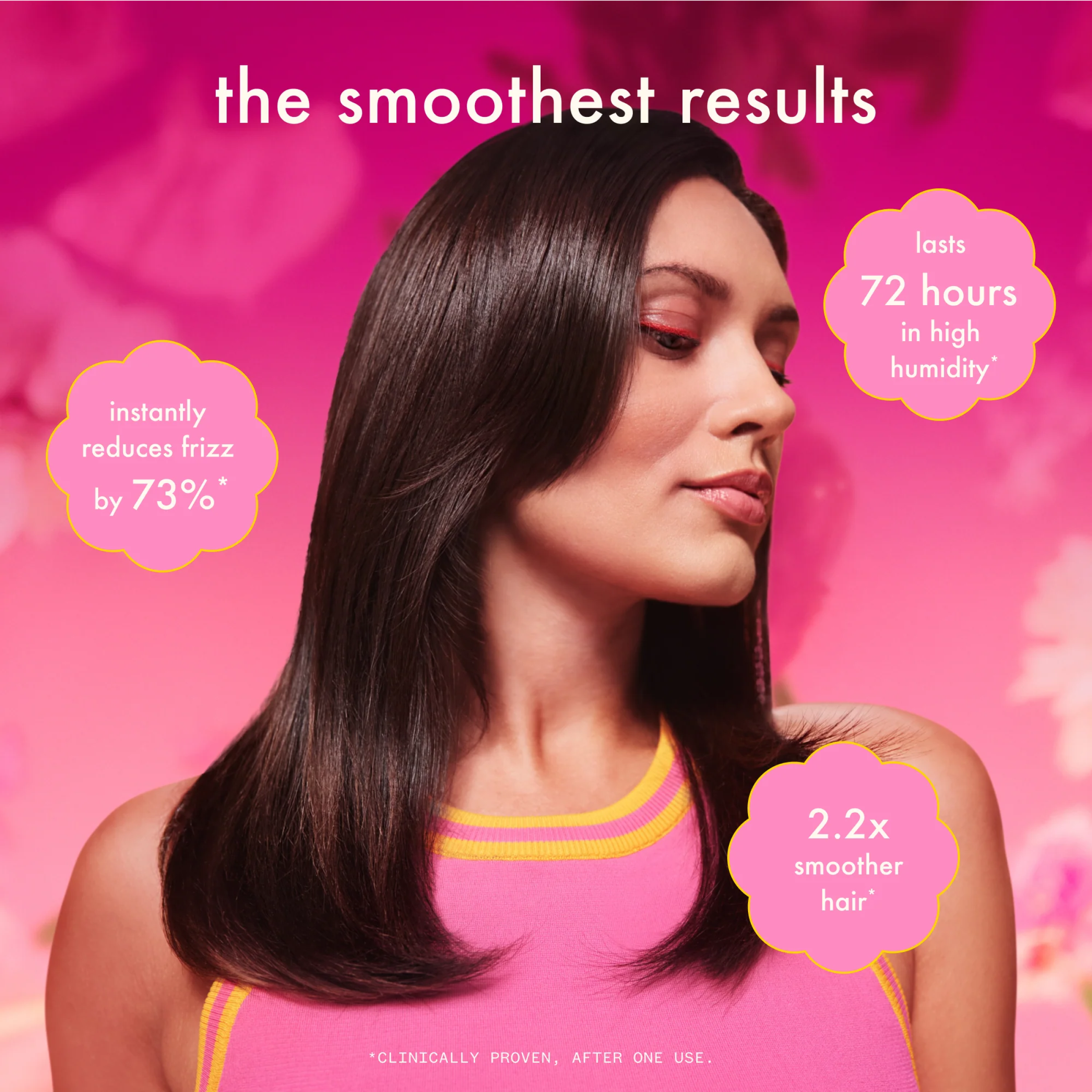 Amika Smooth Over frizz-fighting treatment hair mask in a jar, designed to reduce frizz and add smoothness to hair.