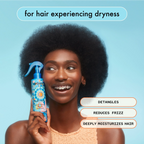 Amika Hydro Rush Intense Moisture Leave-In Conditioner in a pump bottle, designed for dry hair to provide deep hydration.