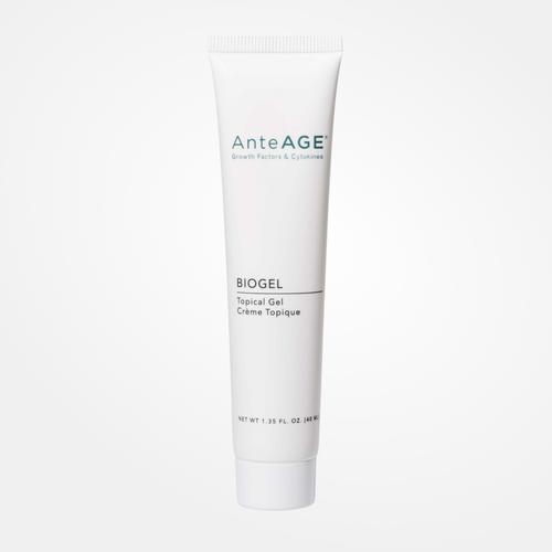 wedoskin AnteAGE MD Biogel in a 1.35 fl oz tube, a topical gel serum for skin rejuvenation and healing.