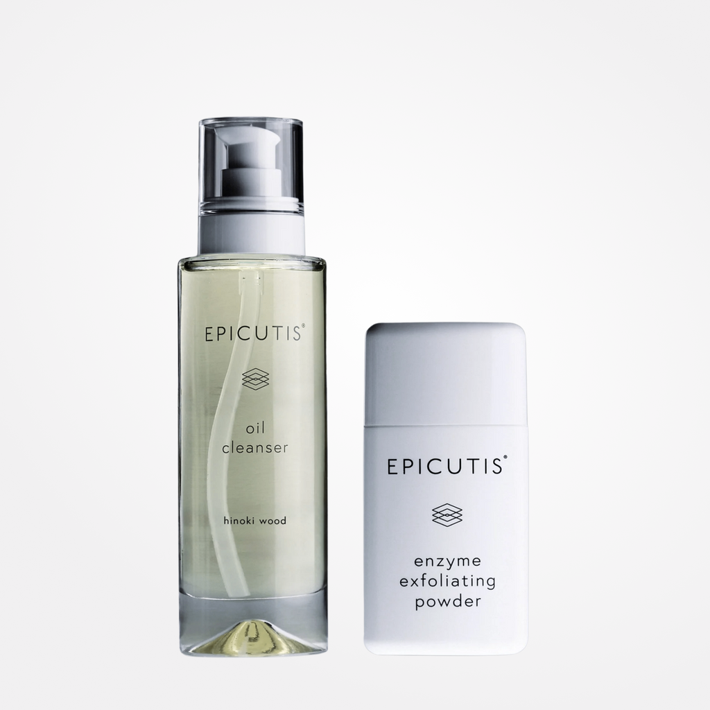 wedoskin Epicutis Cleansing Essentials Set with various skincare products for gentle cleansing and skincare routine.