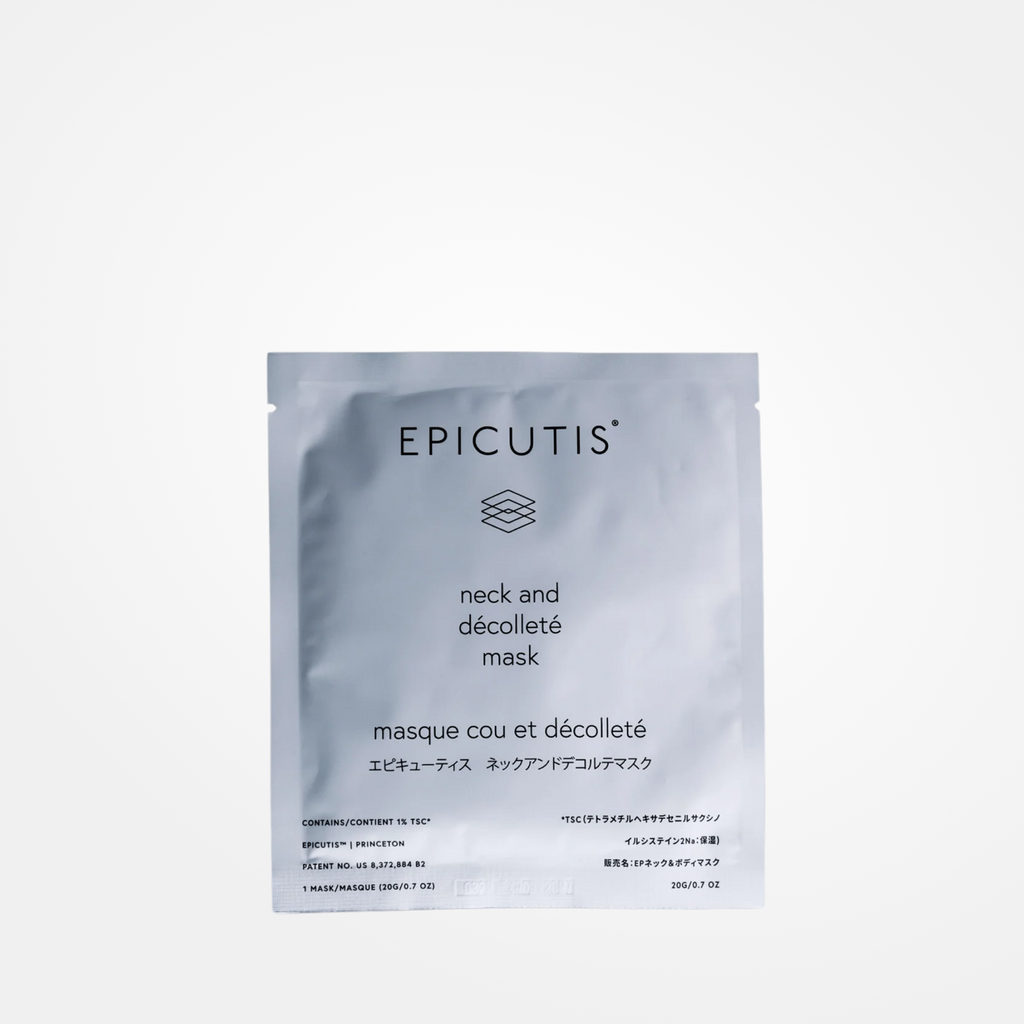 Wedoskin Epicutis Lipid Recovery Masks for neck and décolleté, set of five, designed for skin hydration and rejuvenation.