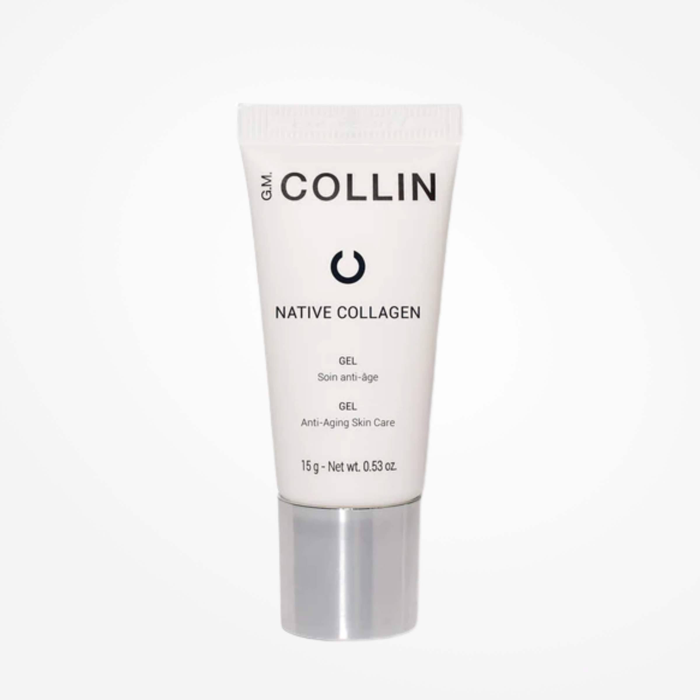 Travel size GM Collin Native Collagen Gel by wedoskin, clear gel in a compact container, ideal for skincare on the go.