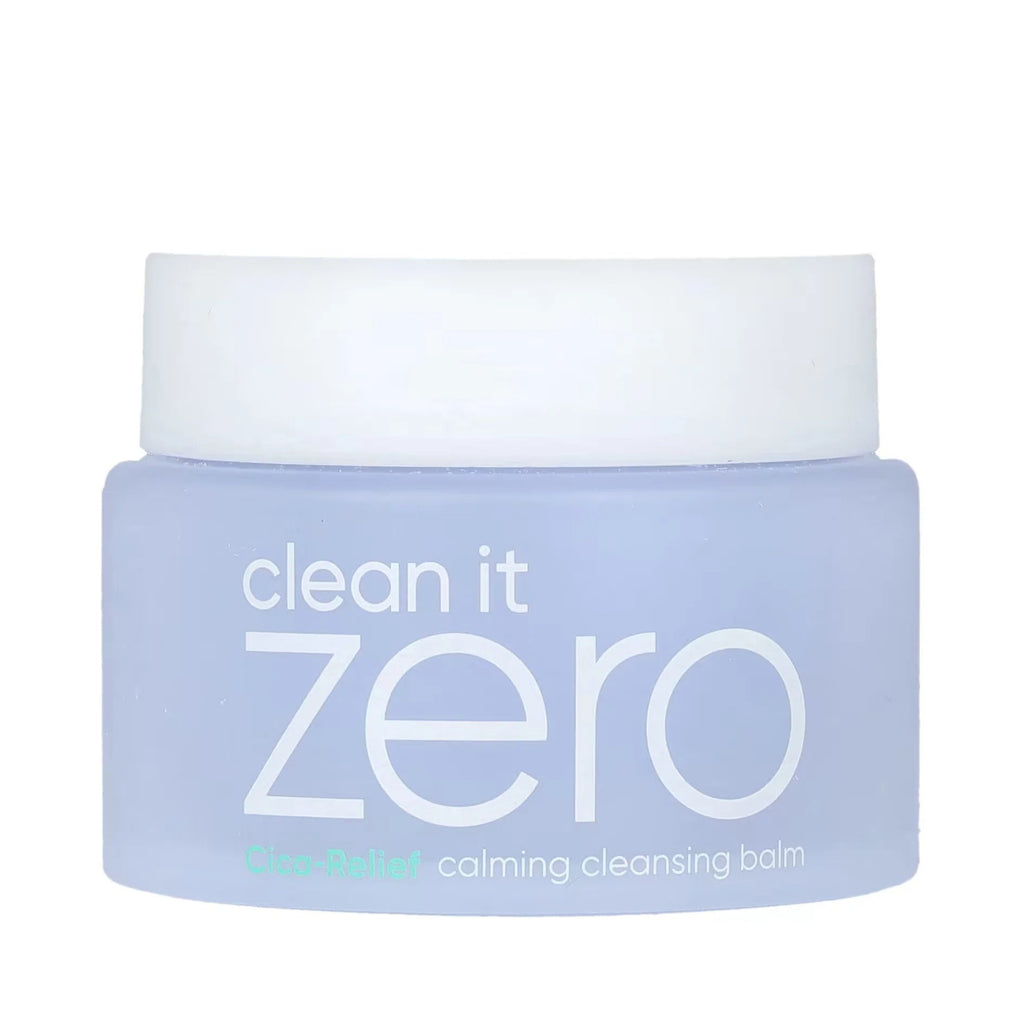 HYAKU Beauty & Living Banila Co. Clean It Zero Cica Reffed Cleansing Balm in blue, 100ml jar with smooth textured balm inside