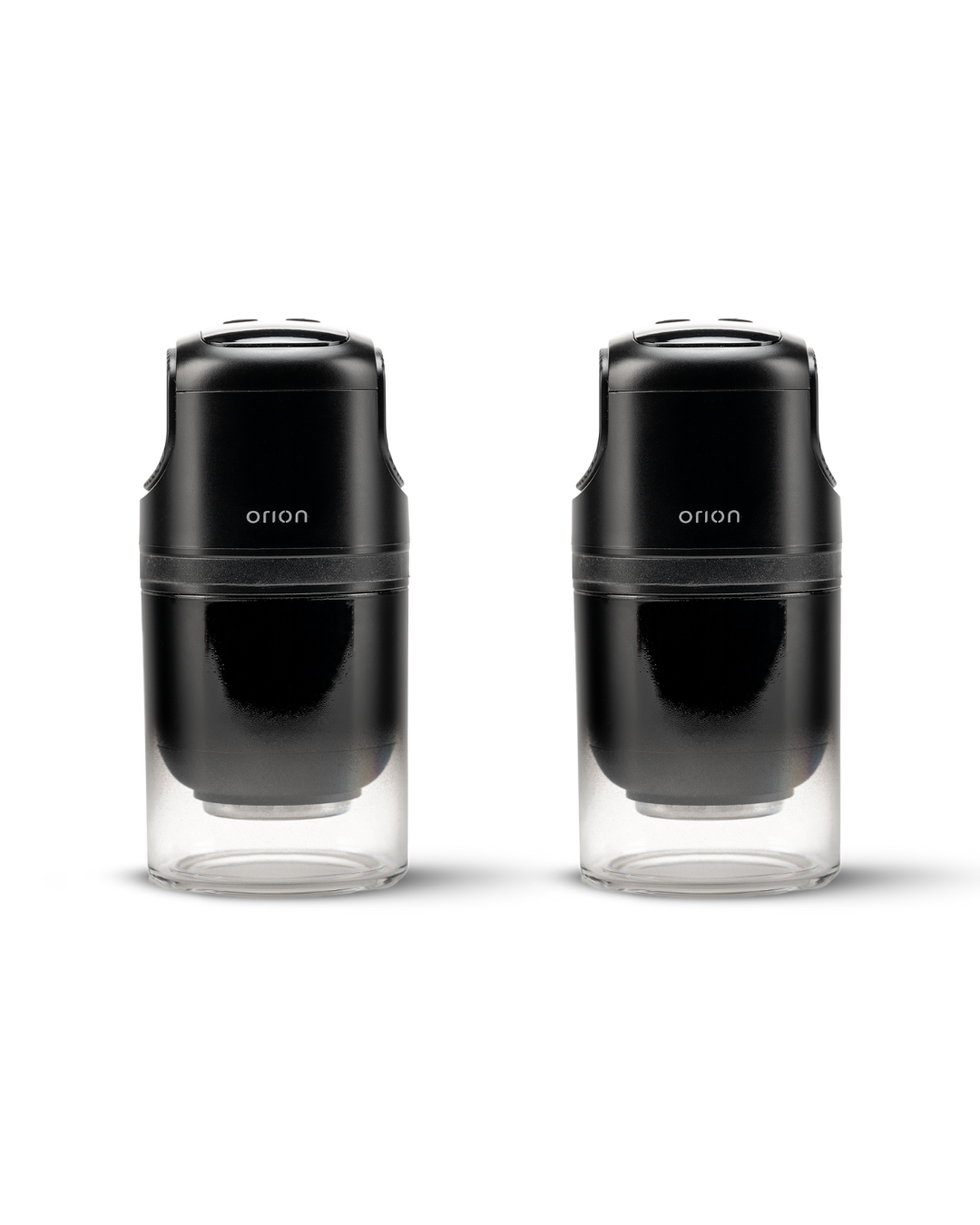 Two Orion Ion Massage Cupping Therapy Cups in black, showing their smooth, rounded shape and cup openings for skin suction.