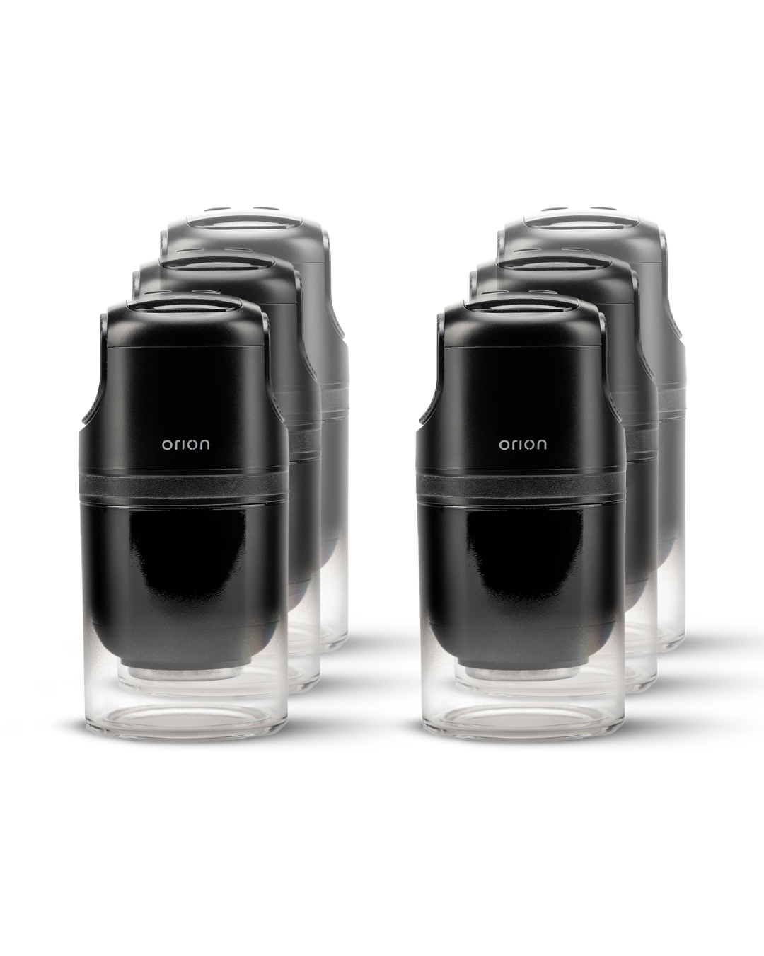 Six Orion Ion Massage Cupping Therapy Cups arranged in a pack, used for skin and muscle massage treatments.