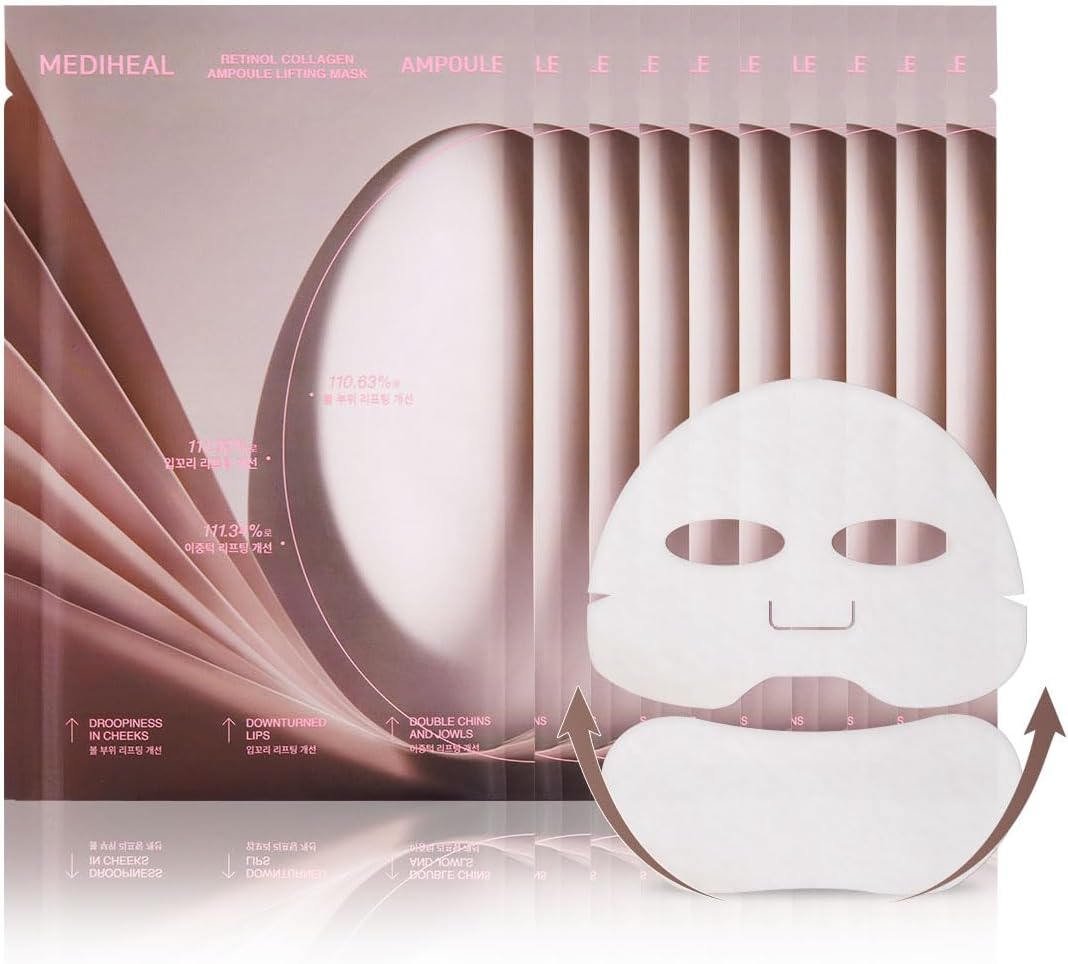 Mediheal Retinol Collagen Cream Lifting Mask by Lakinza K-beauty shown in a 30ml jar, designed for facial skin lifting and rejuvenation.
