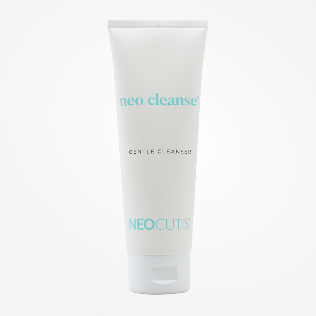 Neocutis Neo Cleanse Gentle skin cleanser in a white bottle with a pump, designed for gentle facial cleansing.