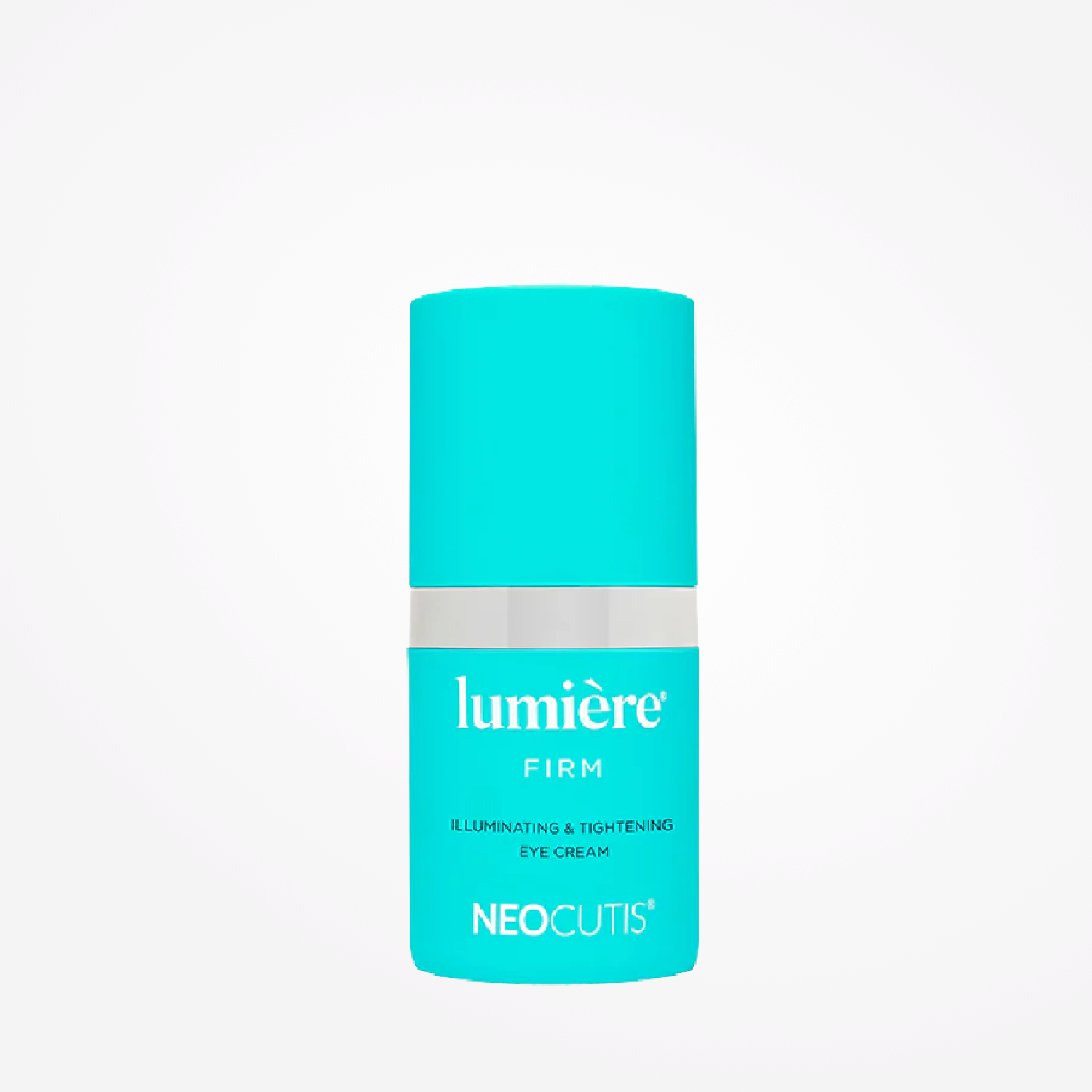 Neocutis Lumière Firm Eye Cream jar showing the sleek container and product label, designed for eyes, neck, and lips skincare.