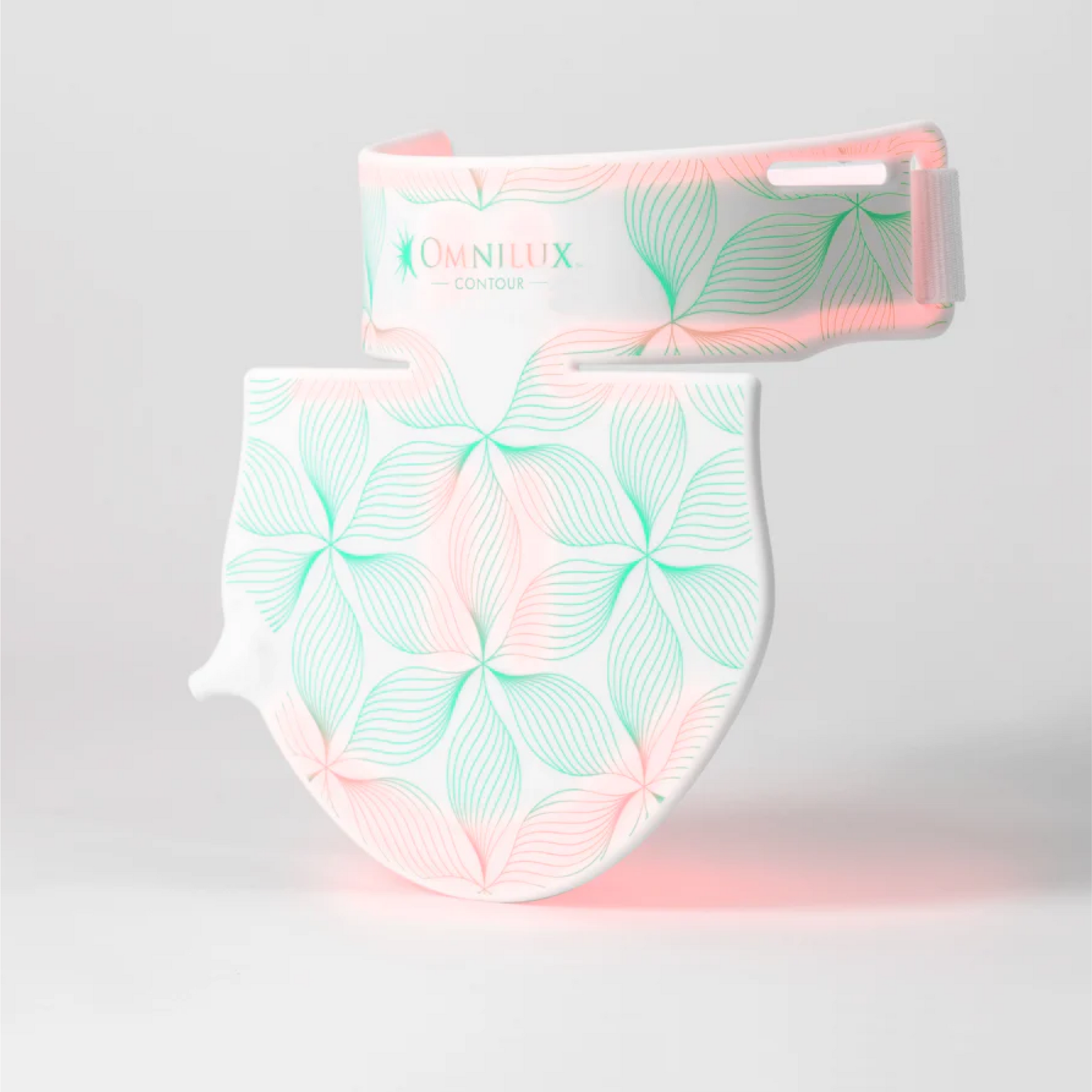 Omnilux Contour Neck and Décolleté anti-aging device by wedoskin, showing the handheld skincare treatment tool on a white background.