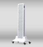 Orion One Plus red light therapy device with stand, showing the sleek red light panel and adjustable stand for targeted treatment.