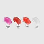 Wedoskin Revive7 Lip Serum in Passion Pink, showcasing a close-up of the lip serum applicator with pink serum on the lips.