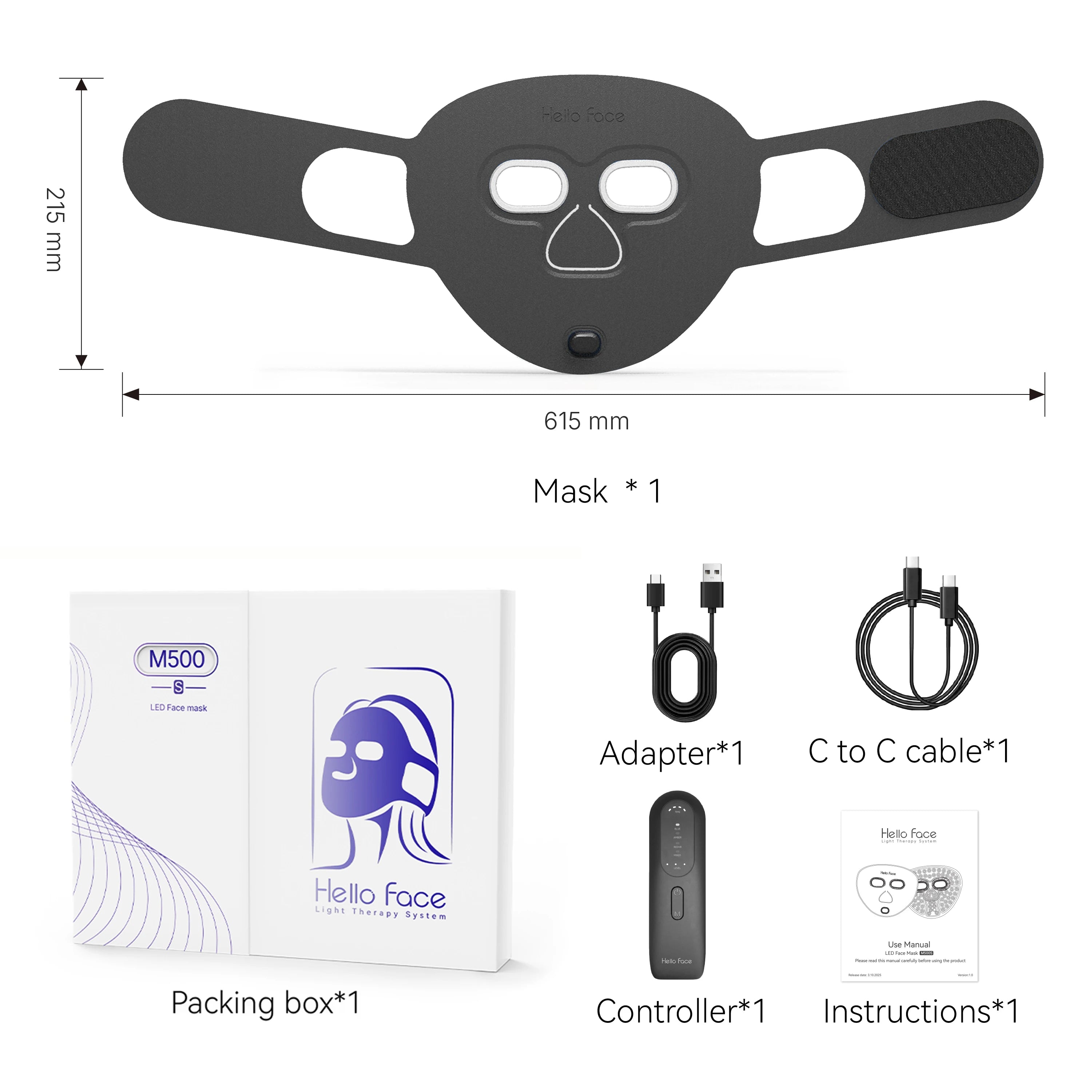 MediSpa Aesthetica Hello Face 510K wireless near-infrared and red light facial mask for anti-aging skin therapy.
