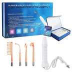 Medi Spa Aesthetica high frequency facial wand for anti-aging skin treatments, shown with its sleek handheld device and accessories.