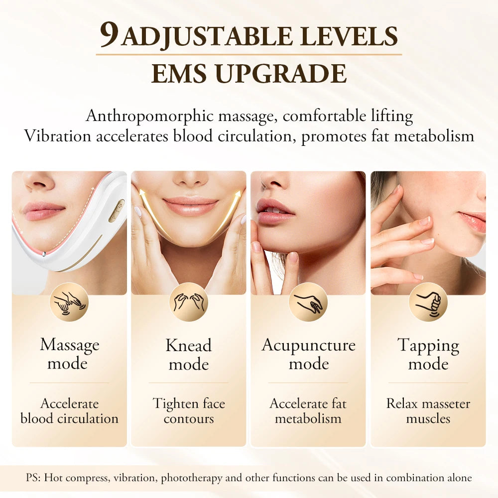 EMS V Face Lifting Slimming Device by MediSpa Aesthetica for anti-aging and facial contouring, shown in black with control panel