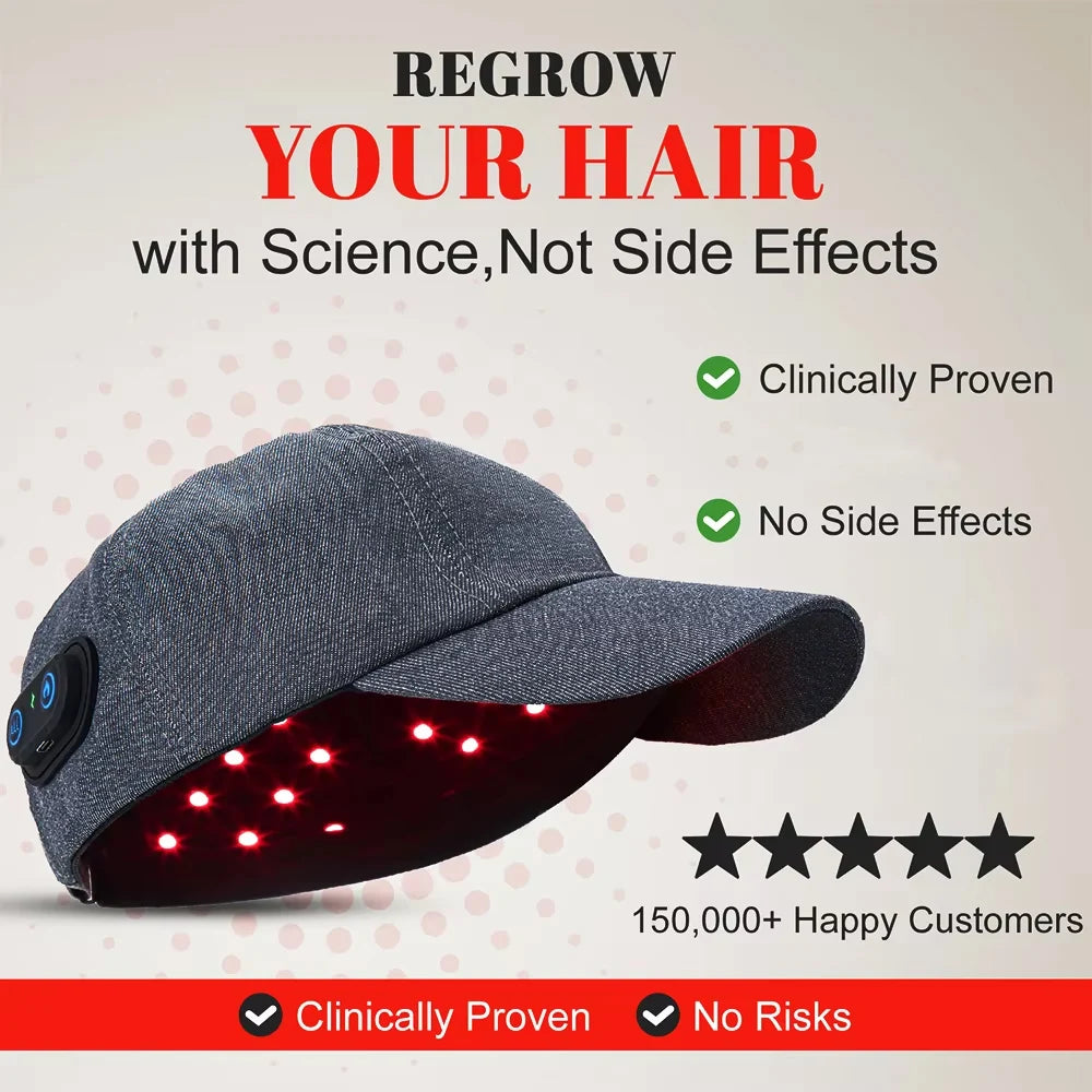 Infrared LEDs on MediSpa Aesthetica hair growth therapy cap with 660nm and 850nm red light for hair repair.