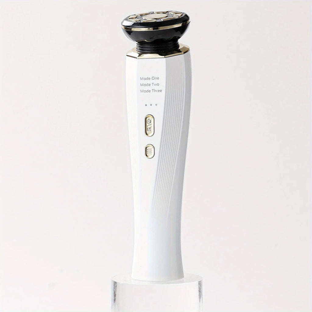 MediSpa Aesthetica EMS RF & LED Photon Beauty Device for anti-aging, featuring a sleek handheld design with LED lights and control buttons.