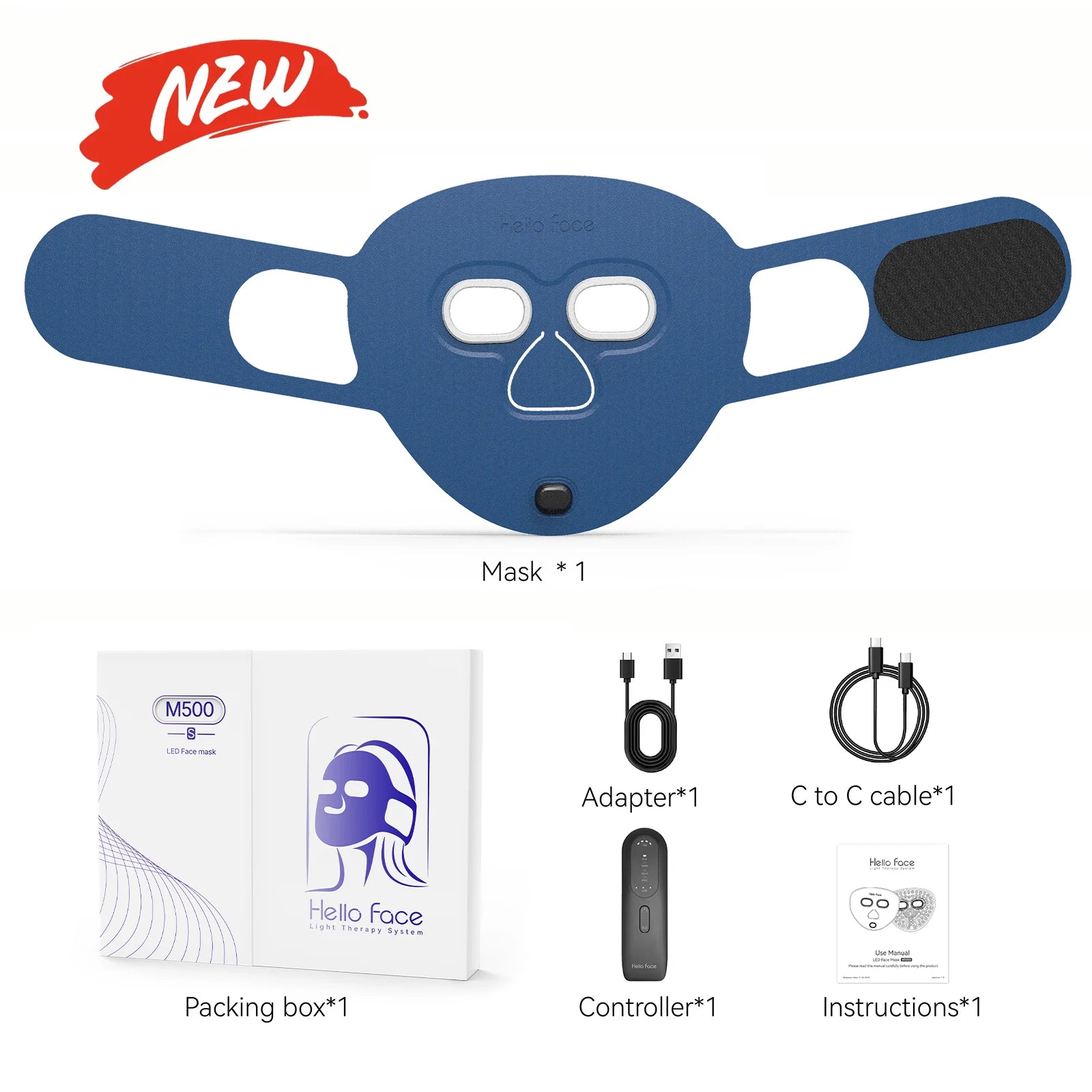 MediSpa Aesthetica 510K wireless near-infrared and red light facial mask for anti-aging, ultra-light professional skincare device