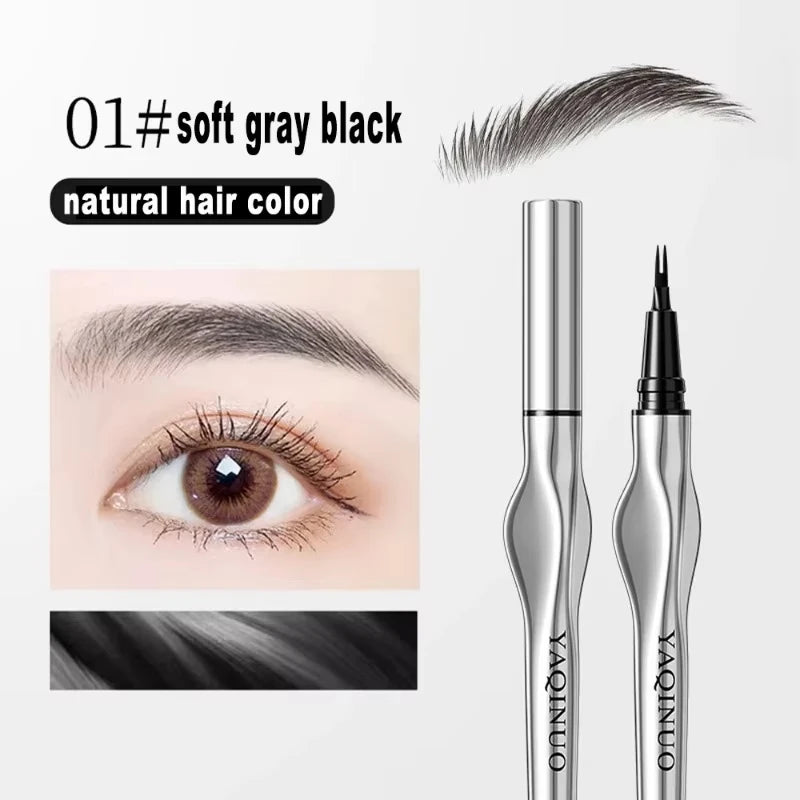 Korean Eyebrow Hairstroke Pen by Medi Spa Aesthetica, showing close-up of the pen tip and product packaging with sleek design.
