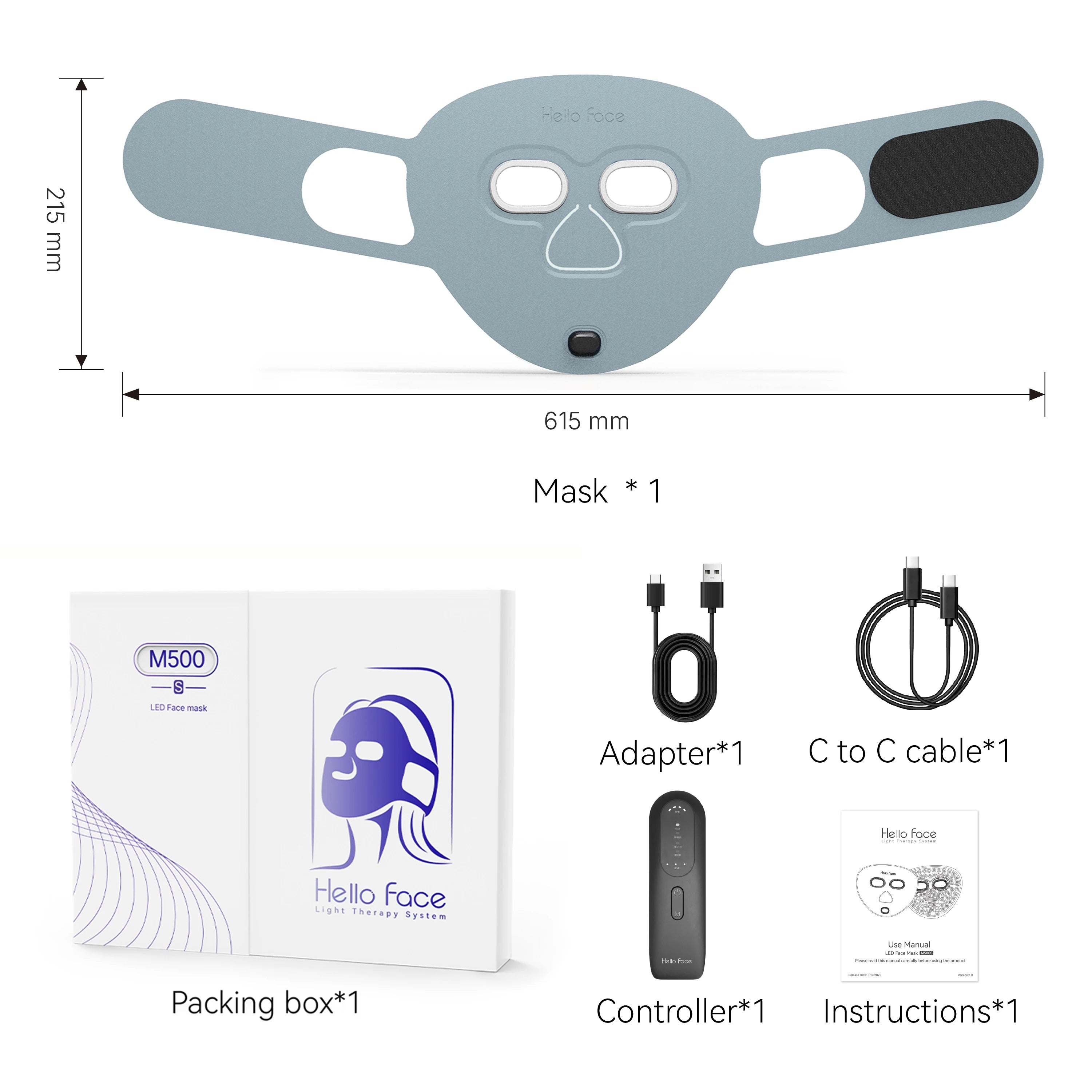 MediSpa Aesthetica wireless Hello Face 510K near-infrared and red light facial mask for anti-aging skin treatment.