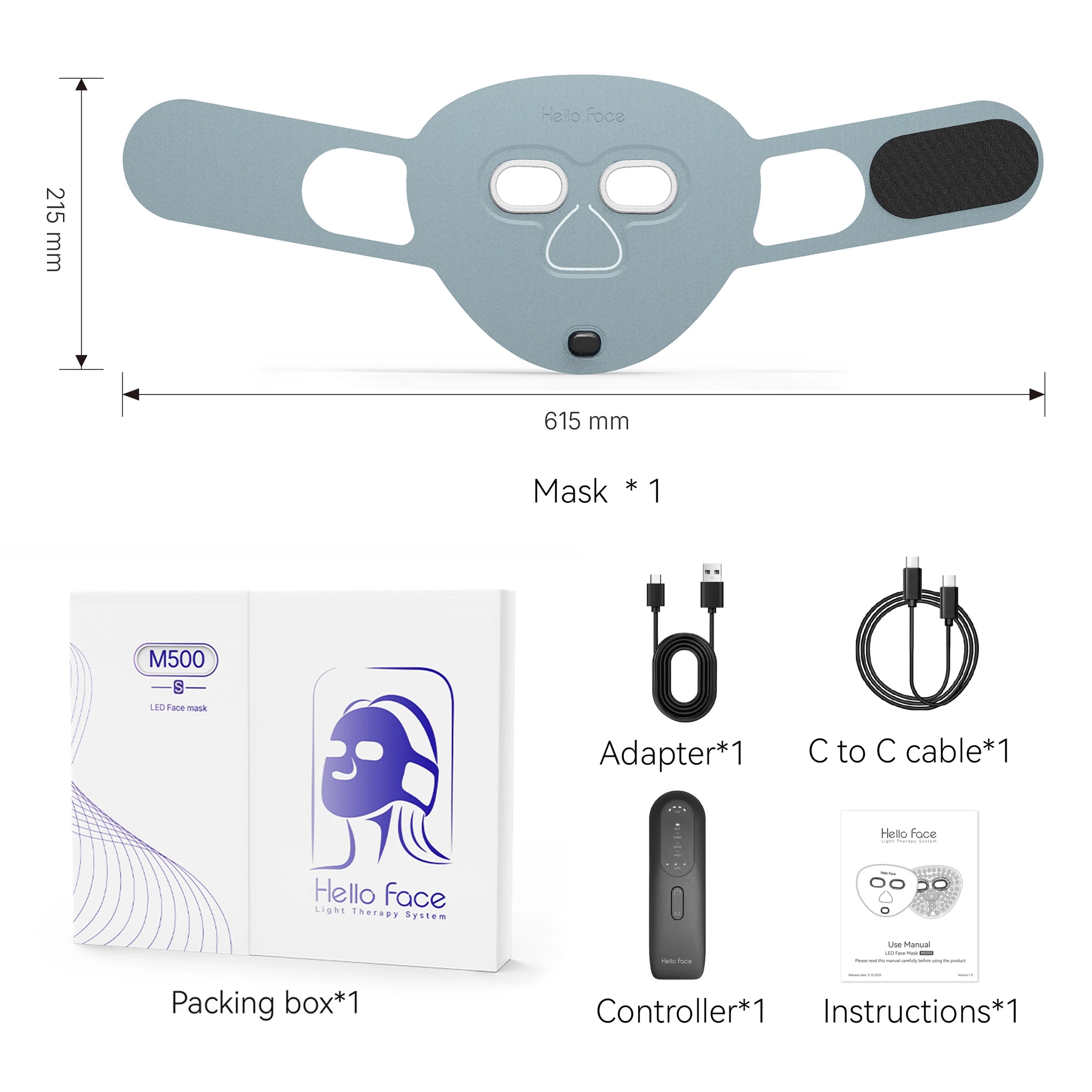 MediSpa Aesthetica wireless Hello Face 510K near-infrared and red light facial mask for anti-aging skin treatment.