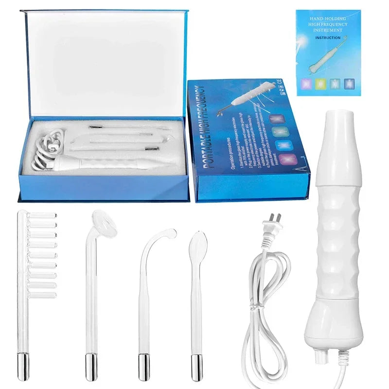 Medi Spa Aesthetica high frequency facial wand for anti-aging skincare, with sleek design and glass electrode tips.