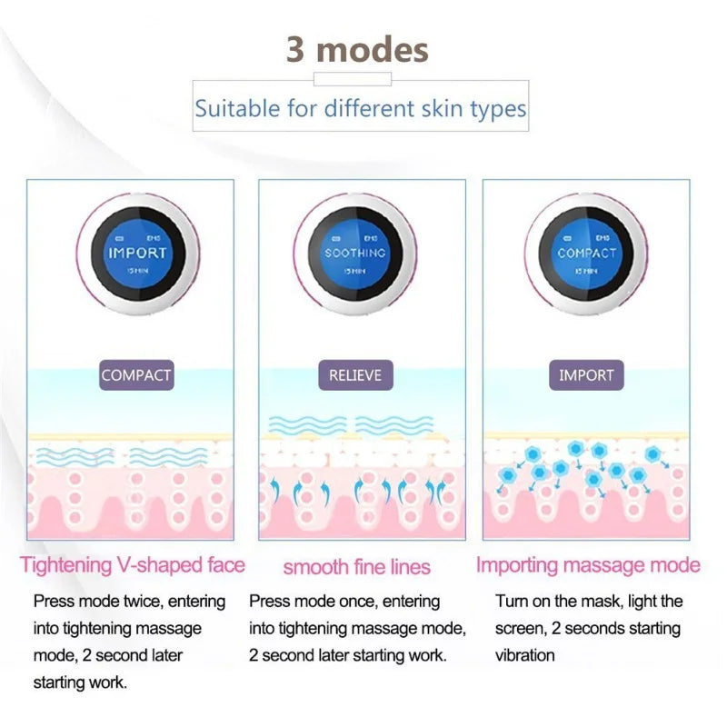 MediSpa Aesthetica EMS Vibration Microcurrent Facial Device for anti-aging, with sleek handheld design and control buttons.