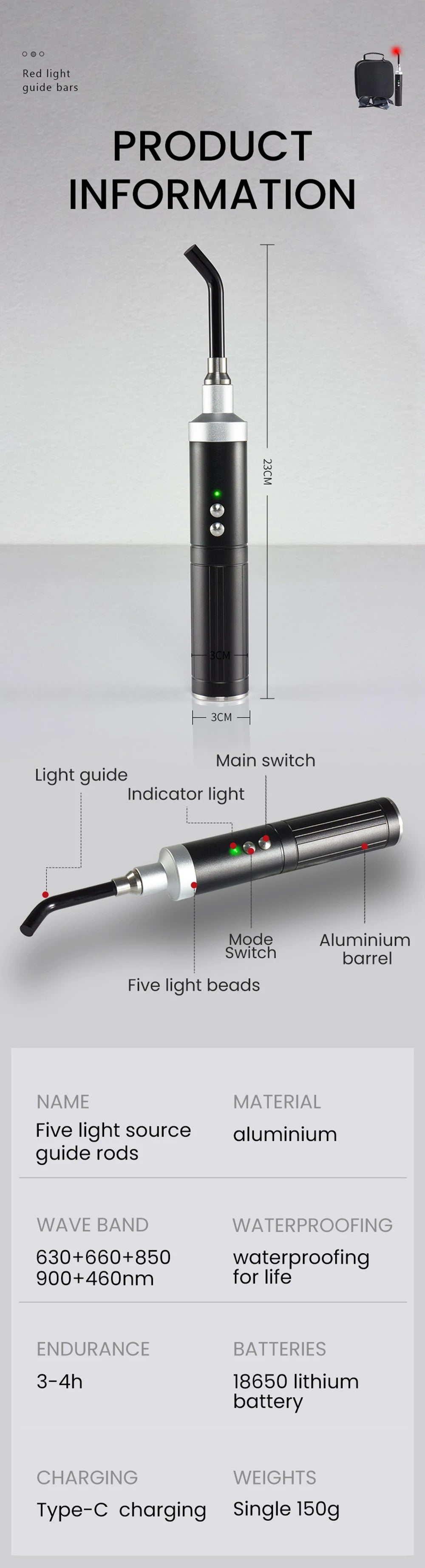 Infrared&Red Light Therapy Lamp Cold Sore Treatment Device