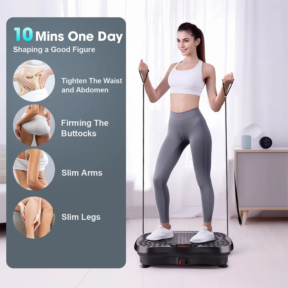 MediSpa Aesthetica vibration plate exercise machine for weight loss with 330 lbs capacity, showcasing its sleek design and control panel.