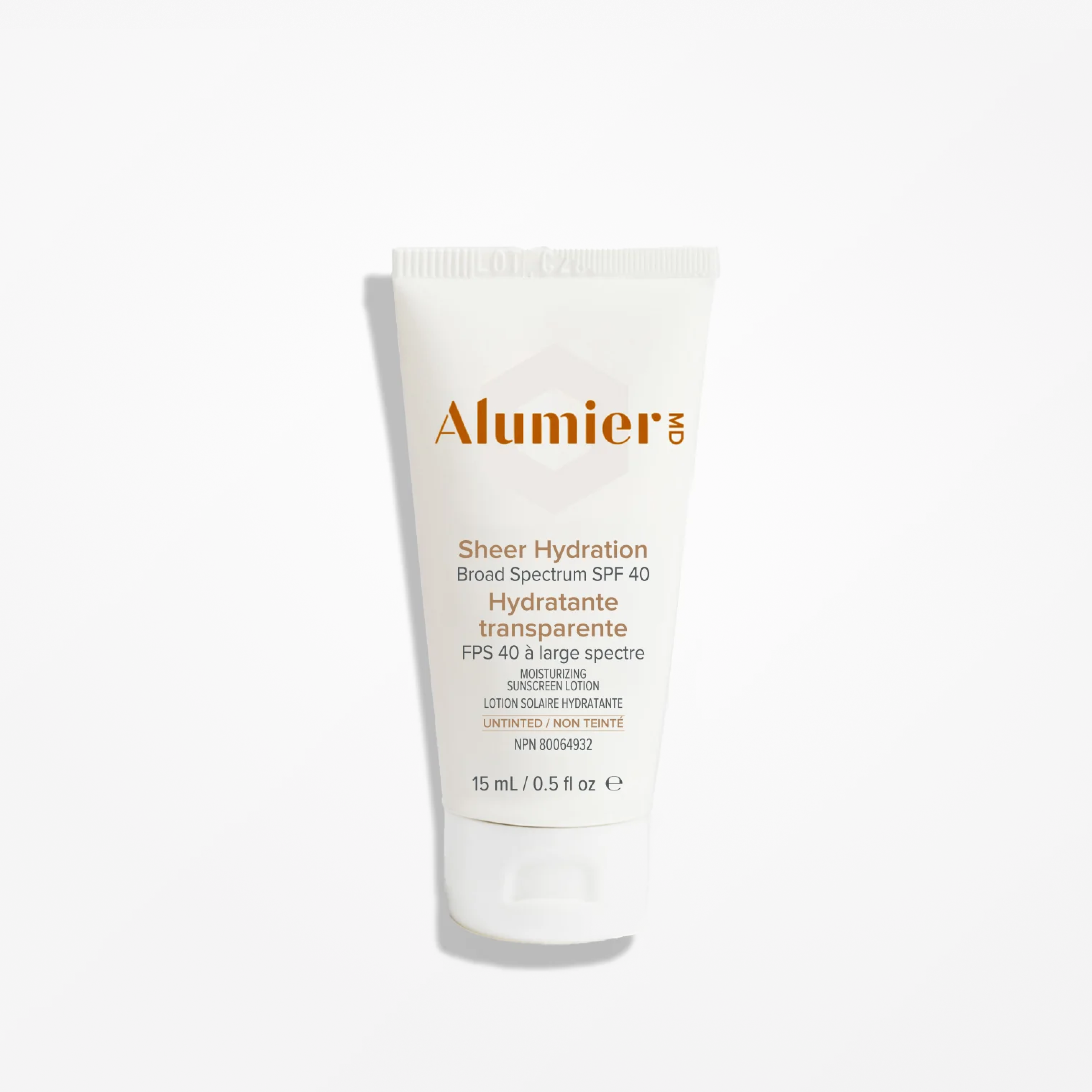 wedoskin Alumier Sheer Hydration SPF 40 broad spectrum untinted travel size 15ml, lightweight moisturizer with sun protection