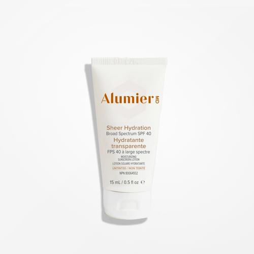wedoskin Alumier Sheer Hydration SPF 40 broad spectrum untinted travel size 15ml, lightweight moisturizer with sun protection