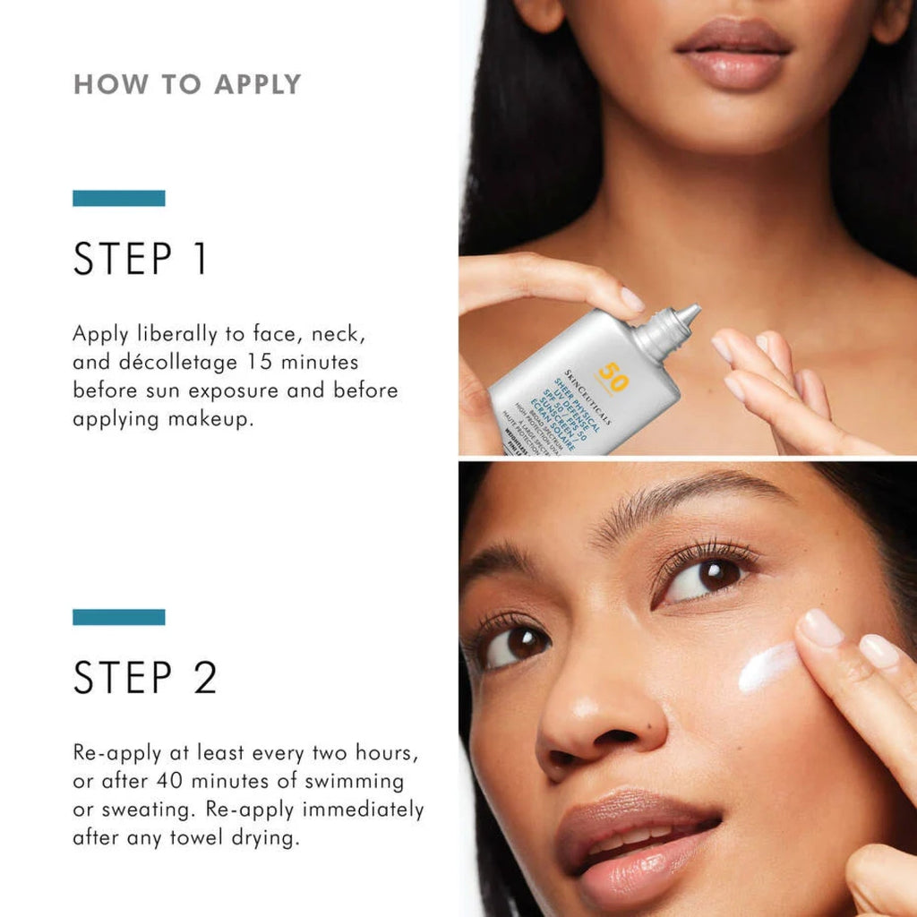 Sheer Physical UV Defense SPF 50 sunscreen by wedoskin being applied to the skin, demonstrating proper usage and texture.