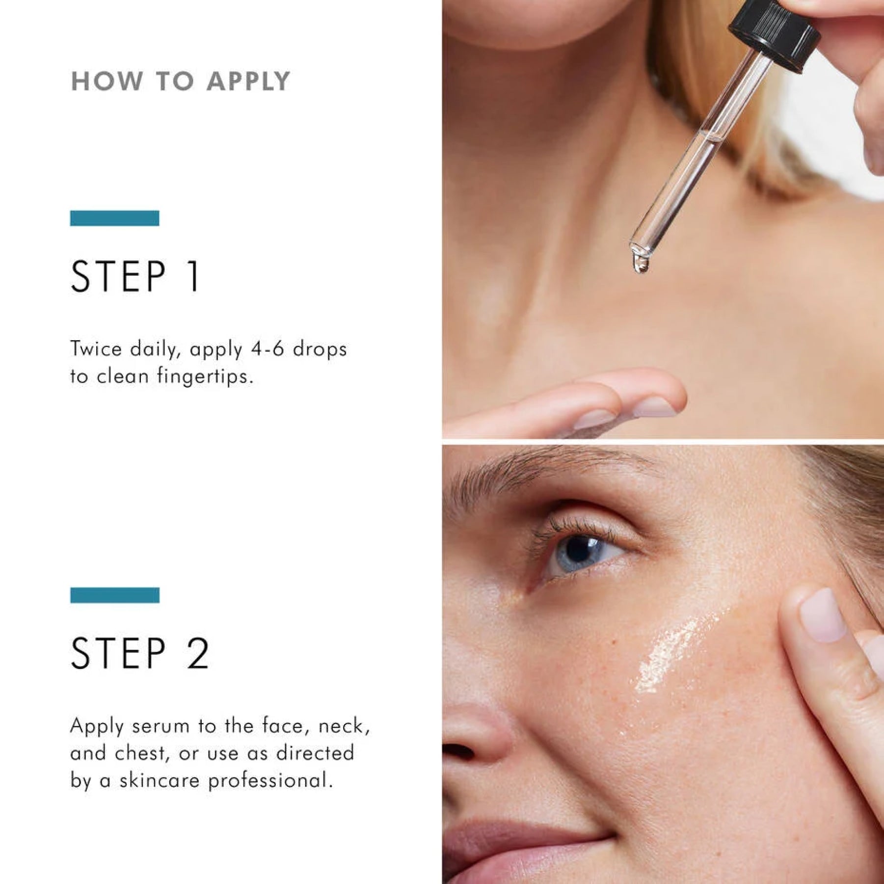 SkinCeuticals Retexturing Activator serum from wedoskin being applied to clean skin with fingertips in a skincare routine.