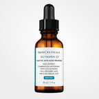 SkinCeuticals Silymarin CF serum bottle with dropper, highlighting antioxidant skincare concentrate in a sleek container.