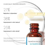 SkinCeuticals Silymarin CF serum bottle with dropper, showcasing the product's packaging and branding for skincare concentrate.