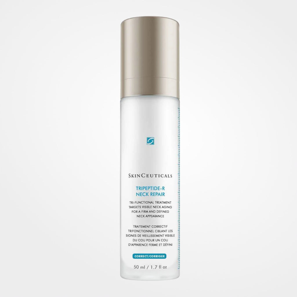 SkinCeuticals Tripeptide-R Neck Repair cream in a jar, designed for neck skin care and anti-aging treatment.