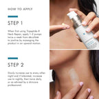 SkinCeuticals Tripeptide-R Neck Repair cream applied to neck area, demonstrating proper application technique for skincare.