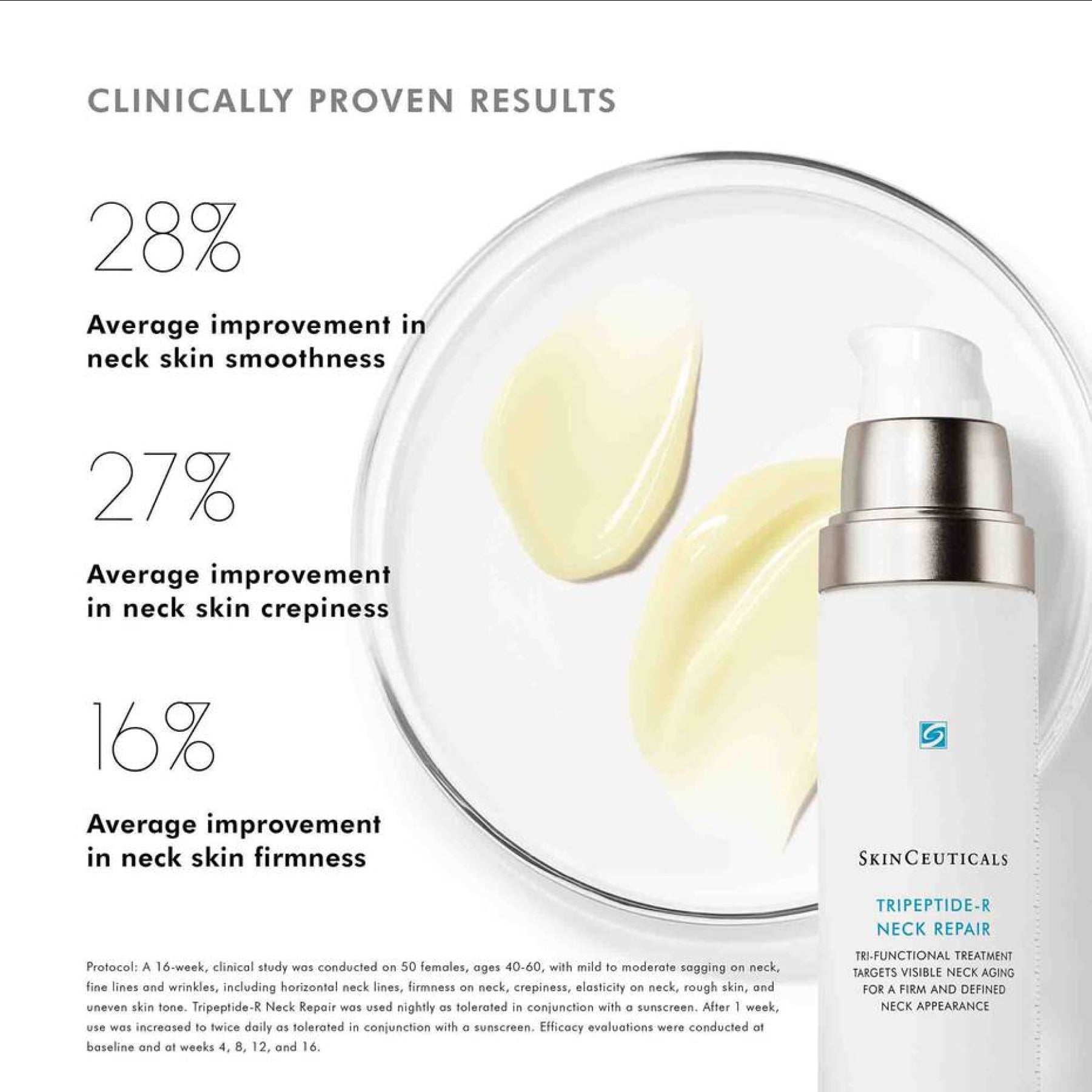 Image showing SkinCeuticals Tripeptide-R Neck Repair results, featuring smooth, youthful-looking skin on the neck area.