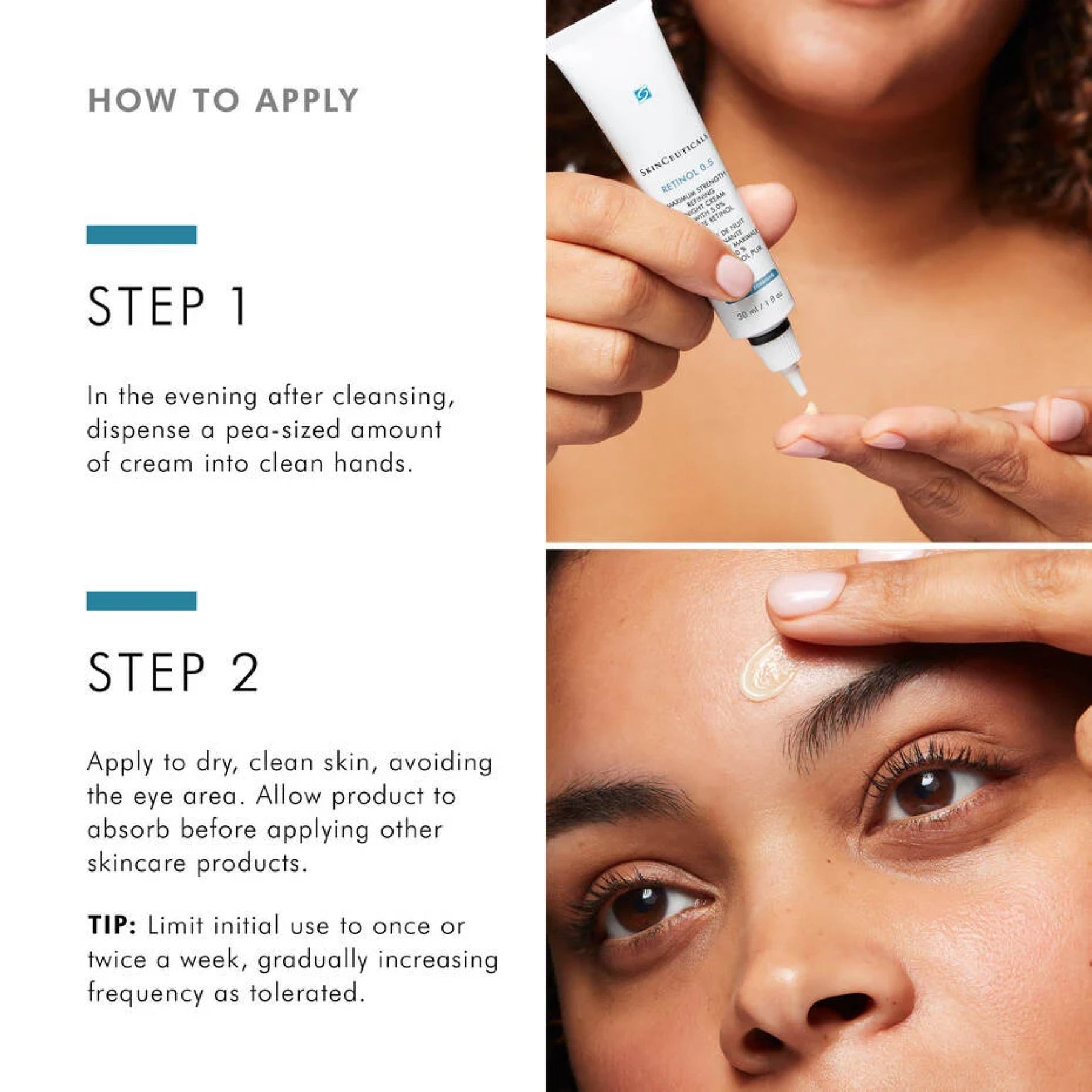SkinCeuticals Retinol 0.5 from wedoskin with instructions on how to apply for optimal skincare results.