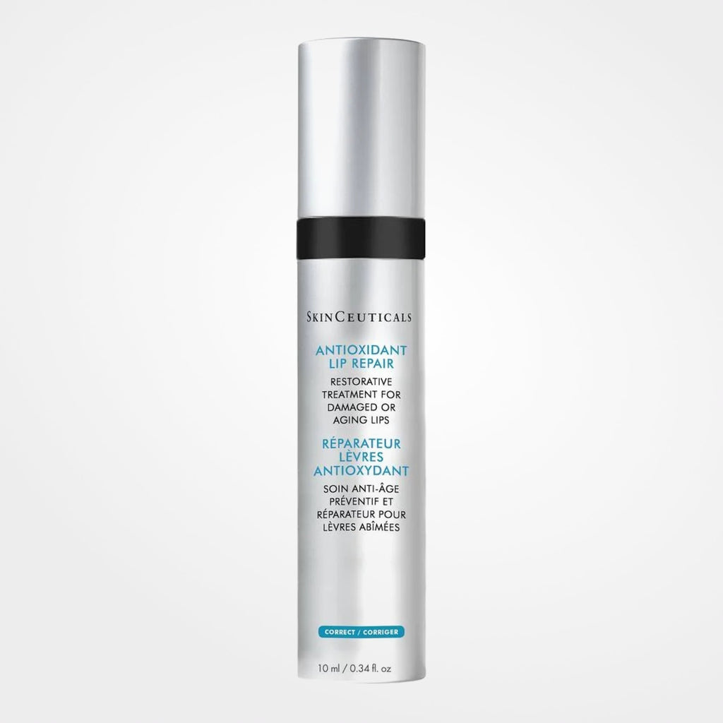 SkinCeuticals Antioxidant Lip Repair tube, hydrating lip treatment with antioxidants, designed for lips, part of eyes, neck & lips product line.