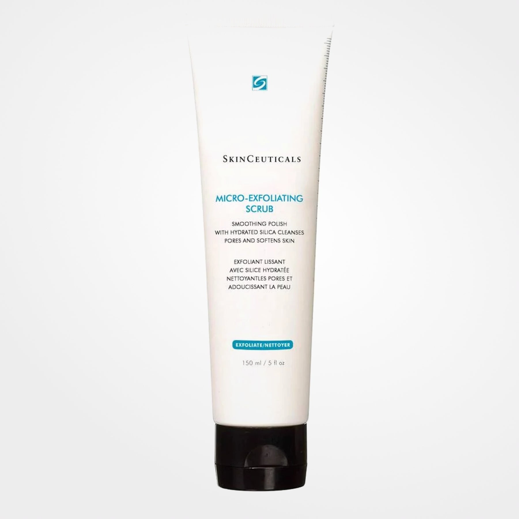 SkinCeuticals Micro-Exfoliating Scrub in a tube, showing the exfoliator's creamy texture and gentle exfoliating particles.
