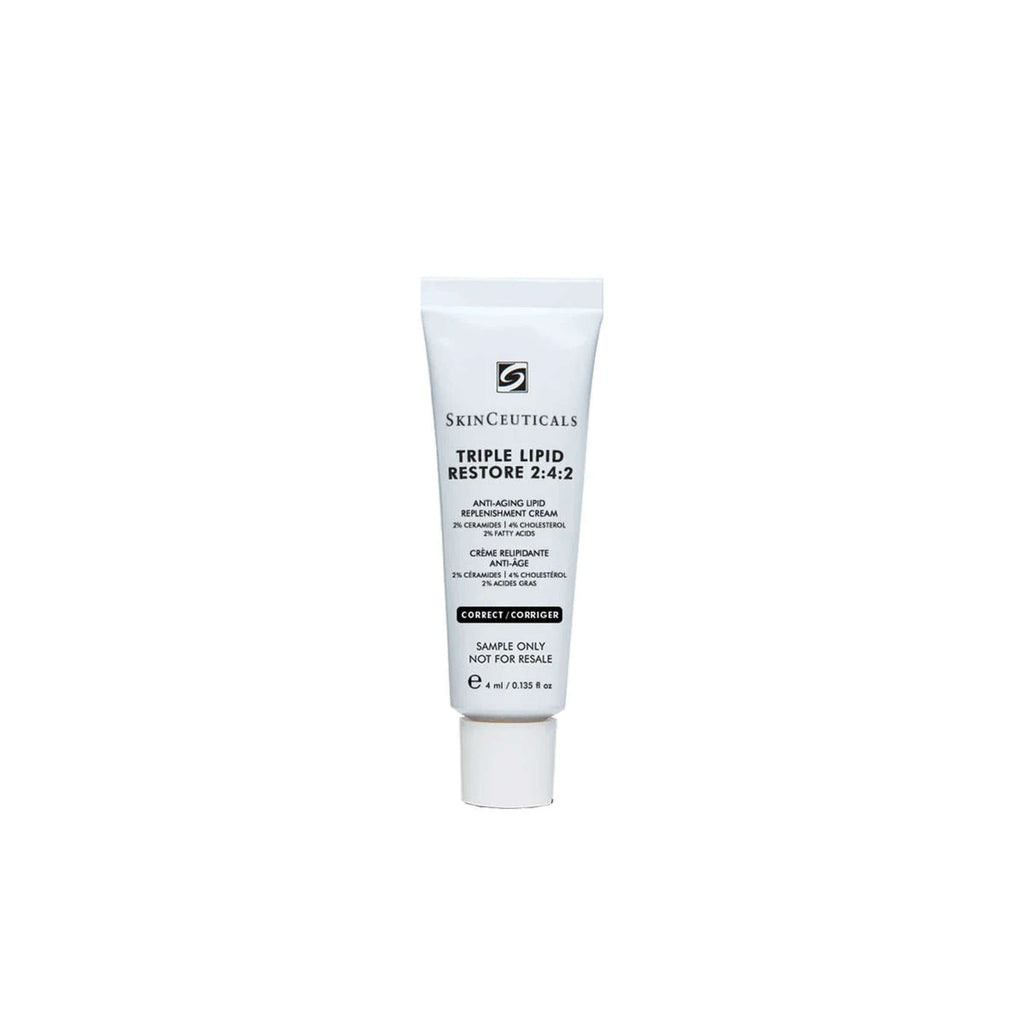 SkinCeuticals Triple Lipid Restore skincare sample in a 4ml tube, part of wedoskin's post-procedure volumizing and plumping kit