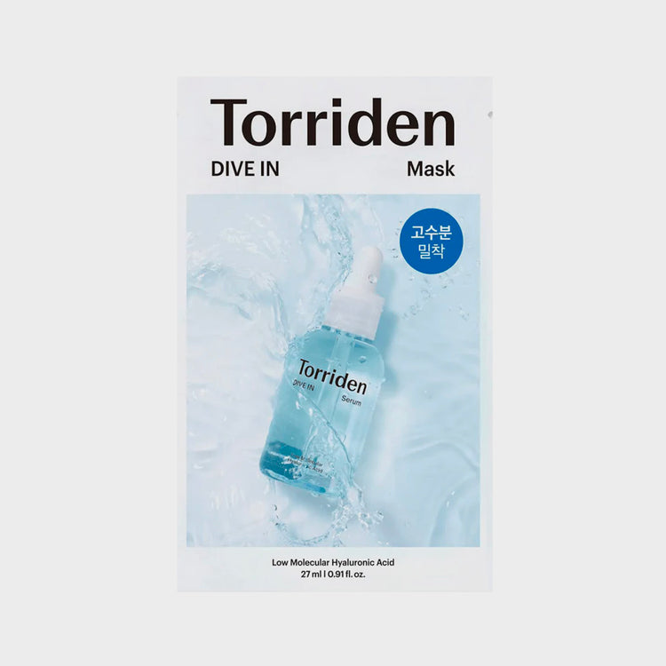 HYAKU Beauty & Living Torriden Dive In Low Molecule Hyaluronic Acid Mask pack, 10-piece set, hydrating skincare mask for radiant skin