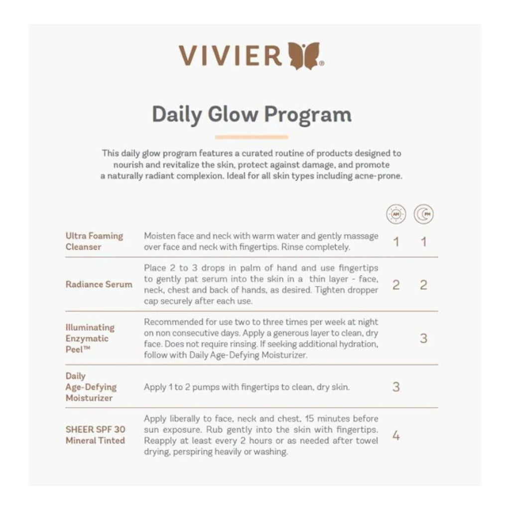 Vivier Daily Glow Program routine kit by Wedoskin featuring skincare products for daily radiance and healthy skin.