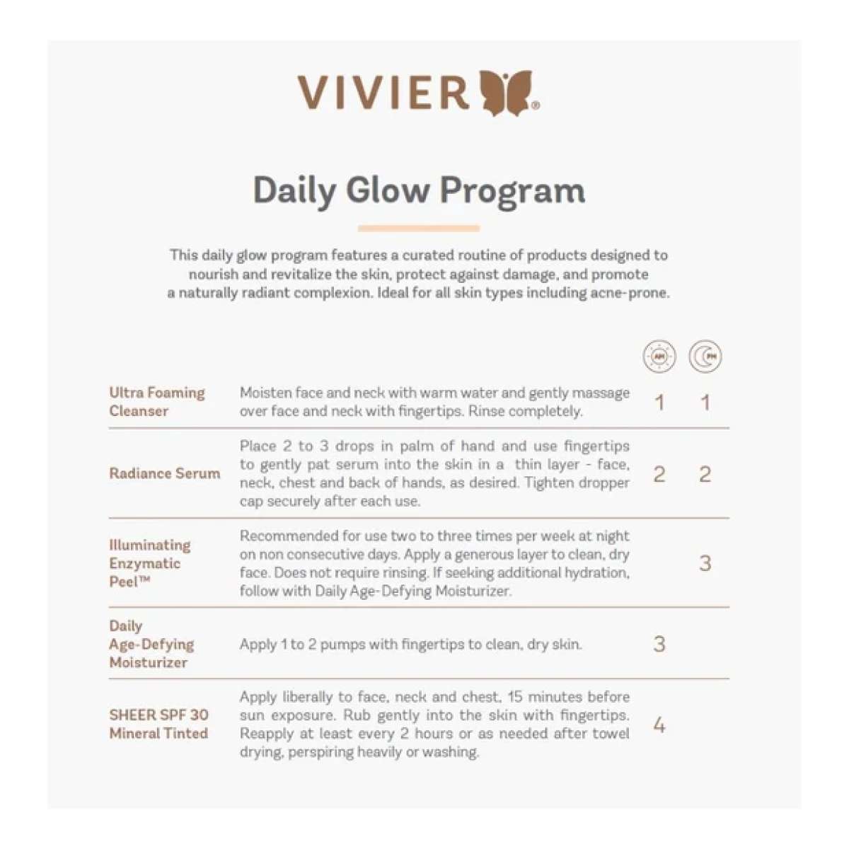 Vivier Daily Glow Program routine kit by Wedoskin featuring skincare products for daily radiance and healthy skin.